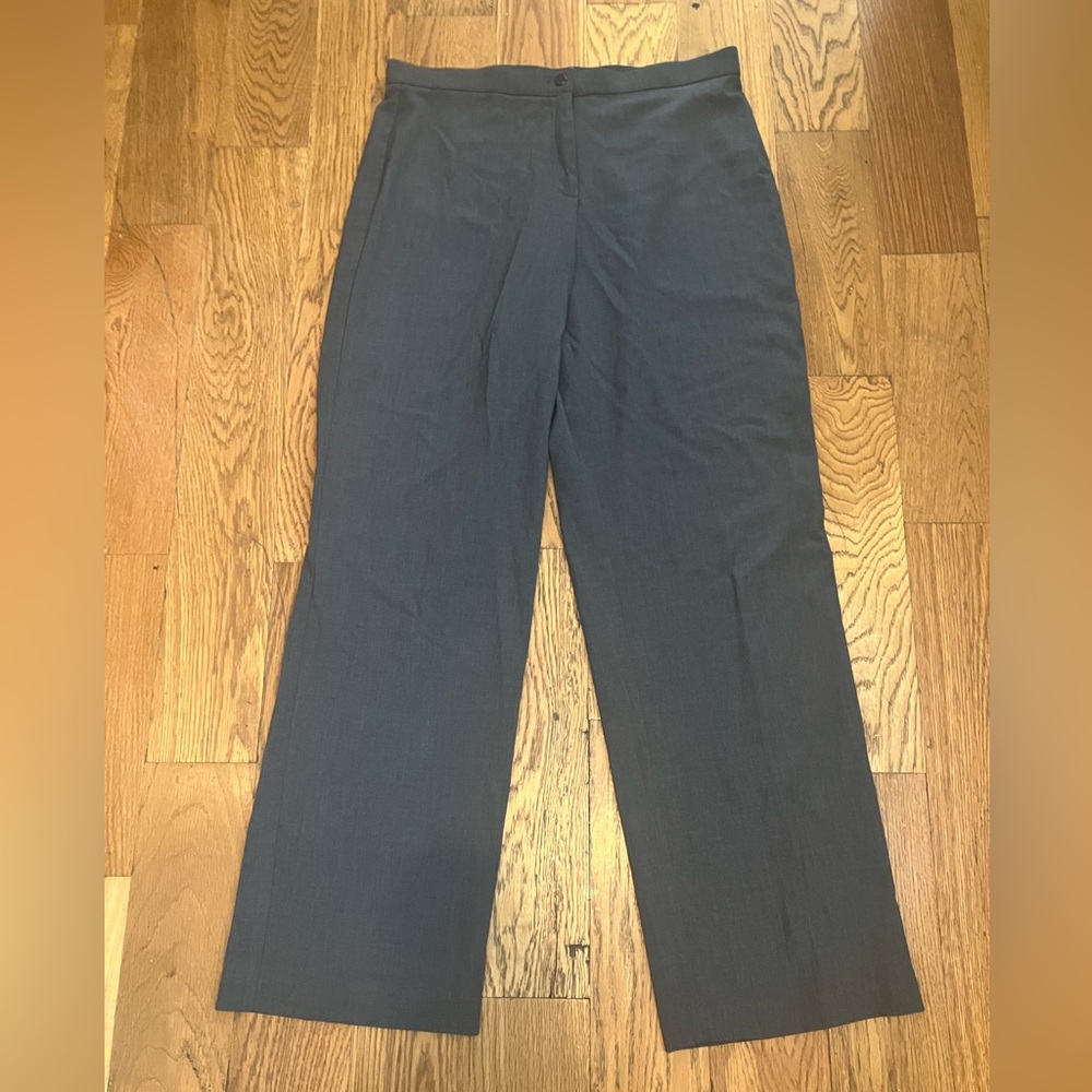 David Dart Women's Dress Pants Size 10 Dark Gray Flat Front Stretch Used Good